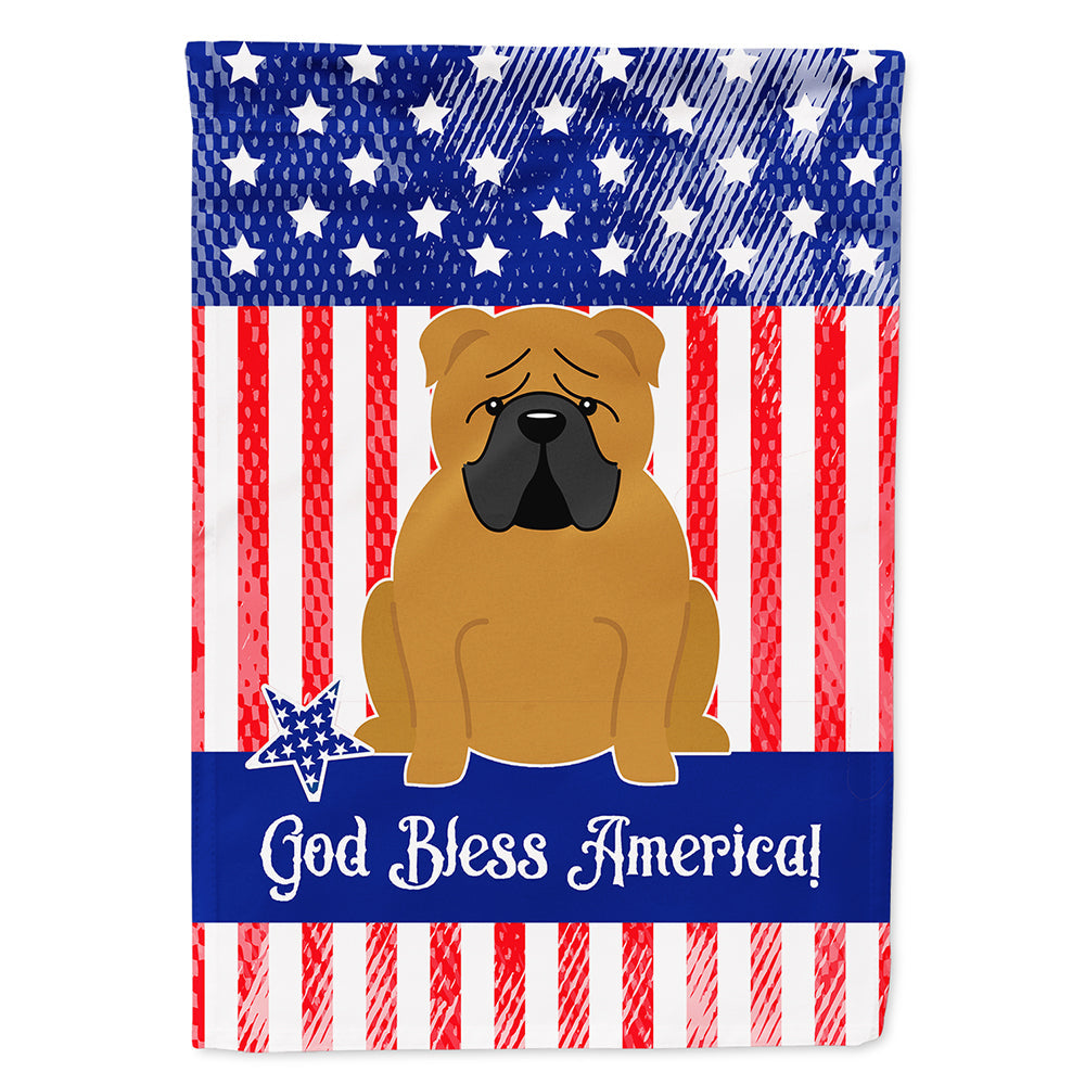 Patriotic USA English Bulldog Red House Flag 28x40 Porch Sleeve Pole Decorative Outside Yard Banner Artwork Wall Hanging, Polyester