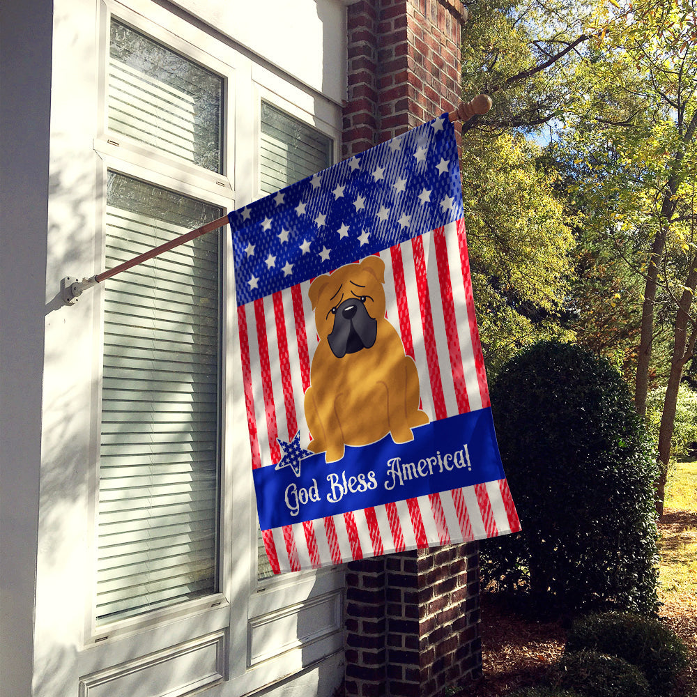 Patriotic USA English Bulldog Red House Flag 28x40 Porch Sleeve Pole Decorative Outside Yard Banner Artwork Wall Hanging, Polyester