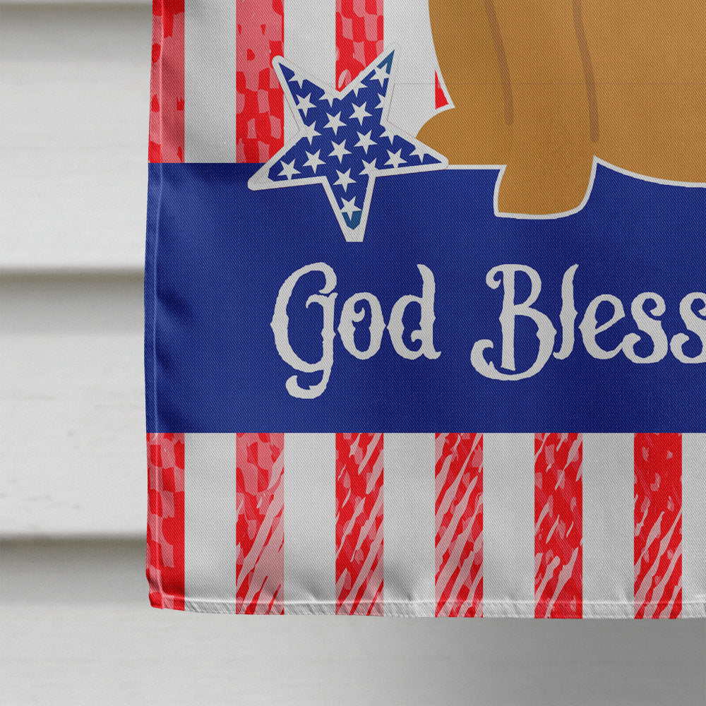 Patriotic USA English Bulldog Red House Flag 28x40 Porch Sleeve Pole Decorative Outside Yard Banner Artwork Wall Hanging, Polyester