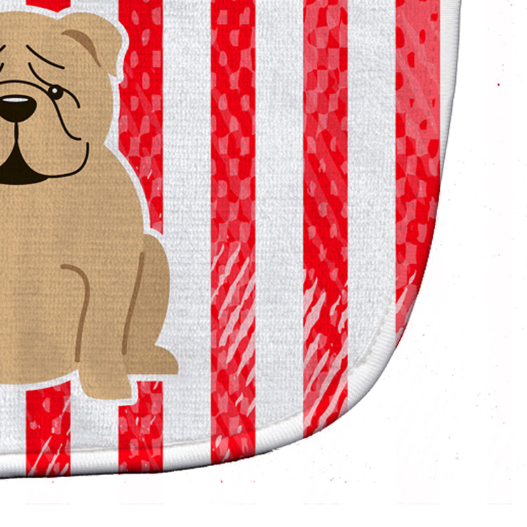 Patriotic USA English Bulldog Fawn Baby Bib Easy-Clean Baby Bib Baby Feeding Accessory Baby Mealtime Essential, 10 x 13, Multicolor