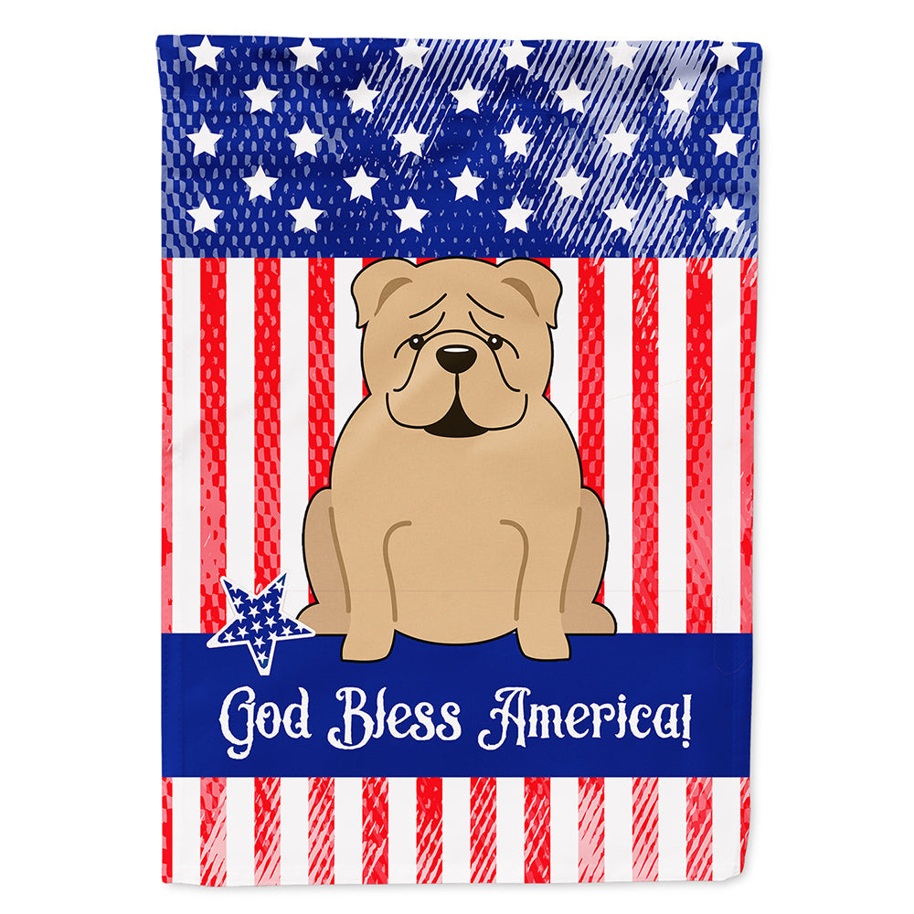Patriotic USA English Bulldog Fawn House Flag 28x40 Porch Sleeve Pole Decorative Outside Yard Banner Artwork Wall Hanging, Polyester