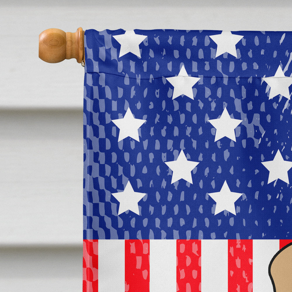 Patriotic USA English Bulldog Fawn House Flag 28x40 Porch Sleeve Pole Decorative Outside Yard Banner Artwork Wall Hanging, Polyester