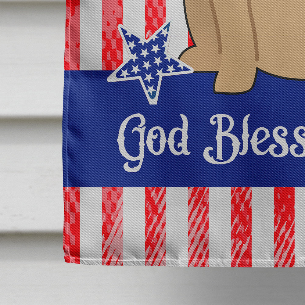 Patriotic USA English Bulldog Fawn House Flag 28x40 Porch Sleeve Pole Decorative Outside Yard Banner Artwork Wall Hanging, Polyester