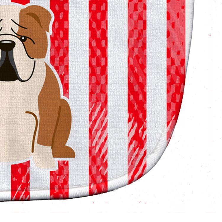 Patriotic USA English Bulldog Fawn White Baby Bib Easy-Clean Baby Bib Baby Feeding Accessory Baby Mealtime Essential, 10 x 13, Multicolor