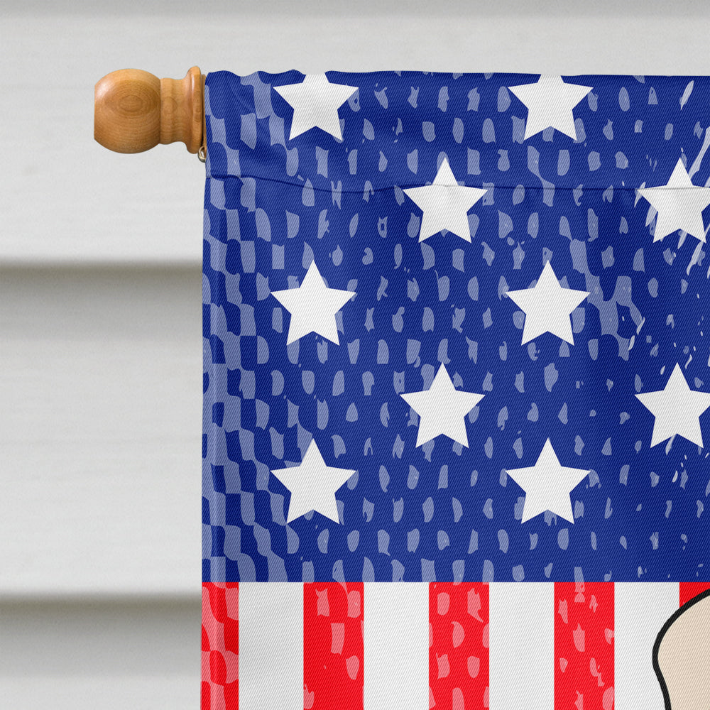 Patriotic USA English Bulldog Fawn White House Flag 28x40 Porch Sleeve Pole Decorative Outside Yard Banner Artwork Wall Hanging, Polyester