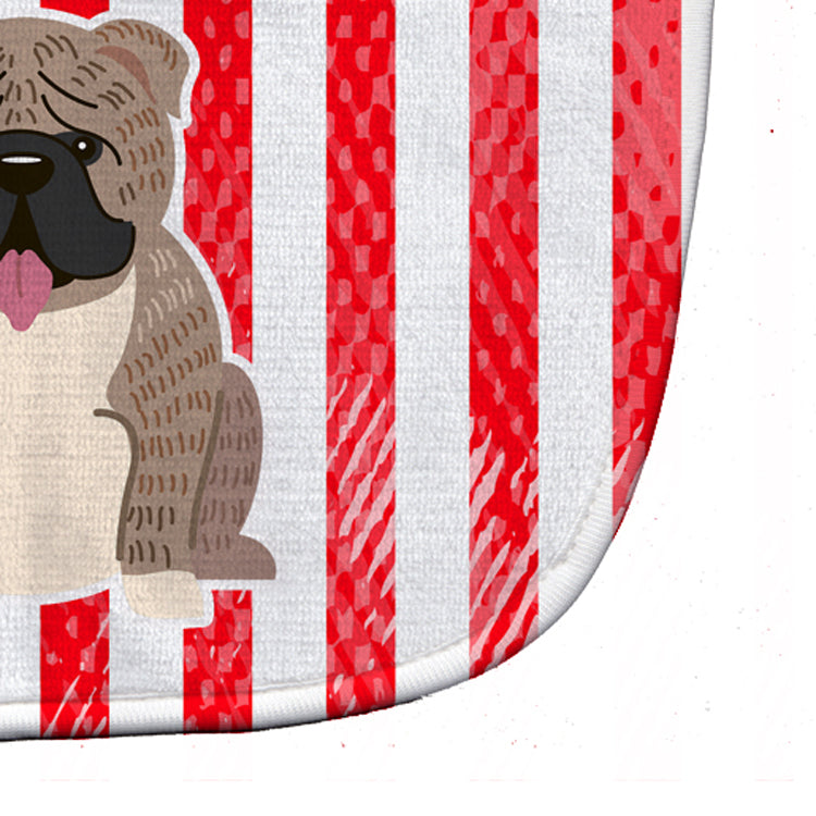 Patriotic USA English Bulldog Grey Brindle  Baby Bib Easy-Clean Baby Bib Baby Feeding Accessory Baby Mealtime Essential, 10 x 13, Multicolor