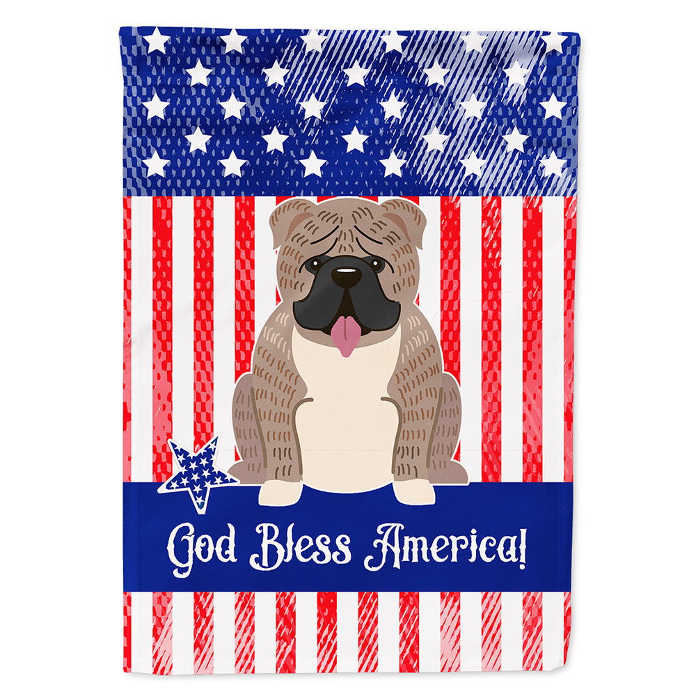 Patriotic USA English Bulldog Grey Brindle  House Flag 28x40 Porch Sleeve Pole Decorative Outside Yard Banner Artwork Wall Hanging, Polyester