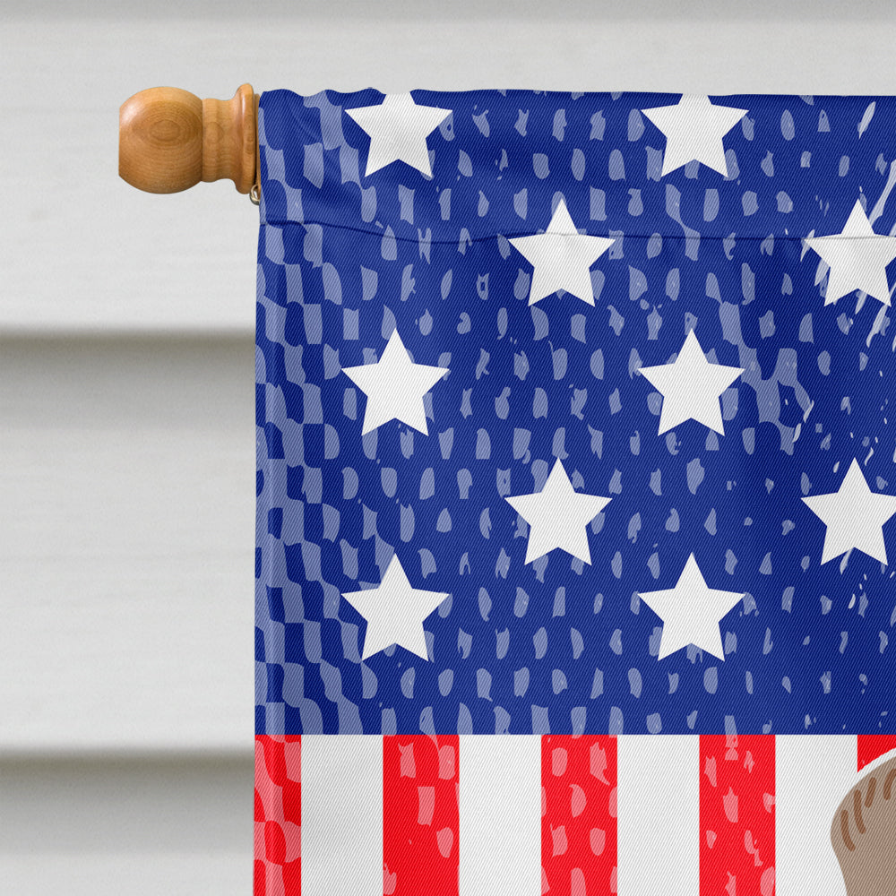 Patriotic USA English Bulldog Grey Brindle  House Flag 28x40 Porch Sleeve Pole Decorative Outside Yard Banner Artwork Wall Hanging, Polyester