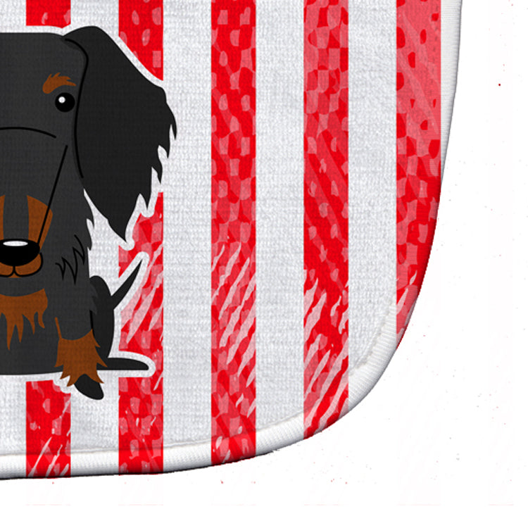 Patriotic USA Wire Haired Dachshund Black Tan Baby Bib Easy-Clean Baby Bib Baby Feeding Accessory Baby Mealtime Essential, 10 x 13, Multicolor