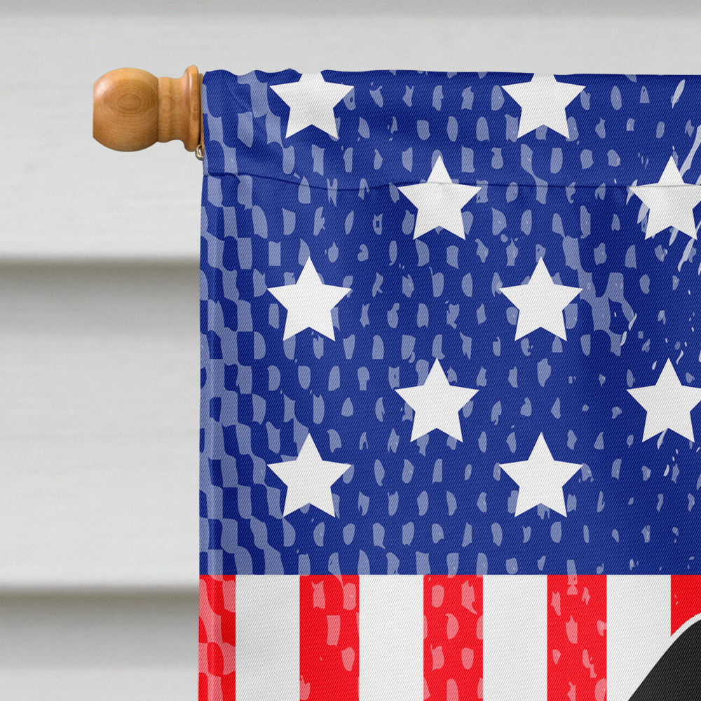 Patriotic USA Wire Haired Dachshund Black Tan House Flag 28x40 Porch Sleeve Pole Decorative Outside Yard Banner Artwork Wall Hanging, Polyester
