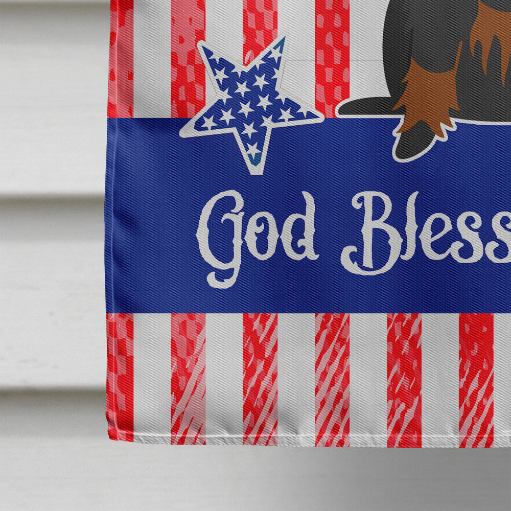 Patriotic USA Wire Haired Dachshund Black Tan House Flag 28x40 Porch Sleeve Pole Decorative Outside Yard Banner Artwork Wall Hanging, Polyester