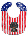 Patriotic USA Wire Haired Dachshund Dapple Baby Bib Easy-Clean Baby Bib Baby Feeding Accessory Baby Mealtime Essential, 10 x 13, Multicolor