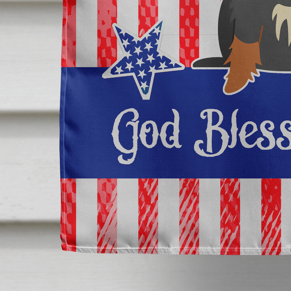 Patriotic USA Wire Haired Dachshund Dapple House Flag 28x40 Porch Sleeve Pole Decorative Outside Yard Banner Artwork Wall Hanging, Polyester
