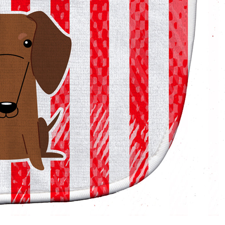 Patriotic USA Dachshund Red Brown Baby Bib Easy-Clean Baby Bib Baby Feeding Accessory Baby Mealtime Essential, 10 x 13, Multicolor