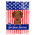 Patriotic USA Dachshund Red Brown House Flag 28x40 Porch Sleeve Pole Decorative Outside Yard Banner Artwork Wall Hanging, Polyester