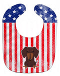 Patriotic USA Dachshund Chocolate Baby Bib Easy-Clean Baby Bib Baby Feeding Accessory Baby Mealtime Essential, 10 x 13, Multicolor