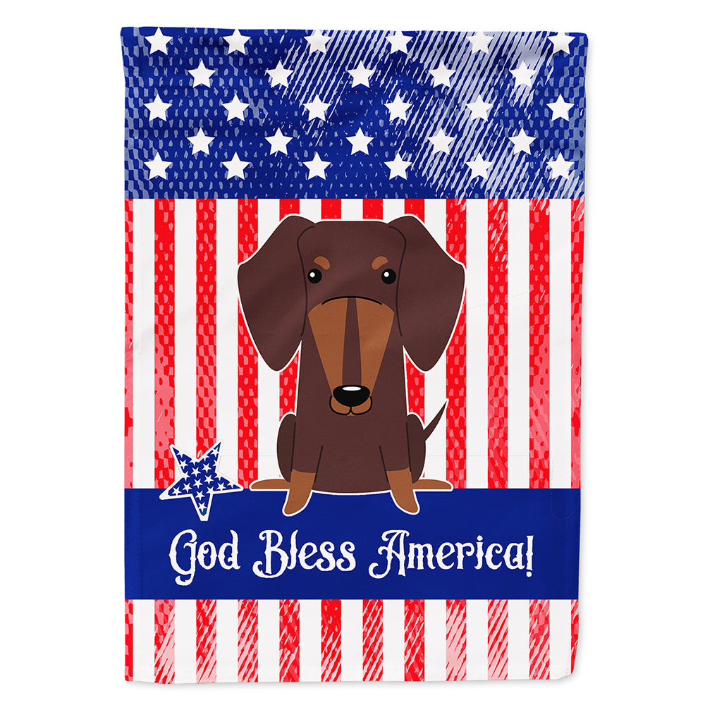 Patriotic USA Dachshund Chocolate House Flag 28x40 Porch Sleeve Pole Decorative Outside Yard Banner Artwork Wall Hanging, Polyester
