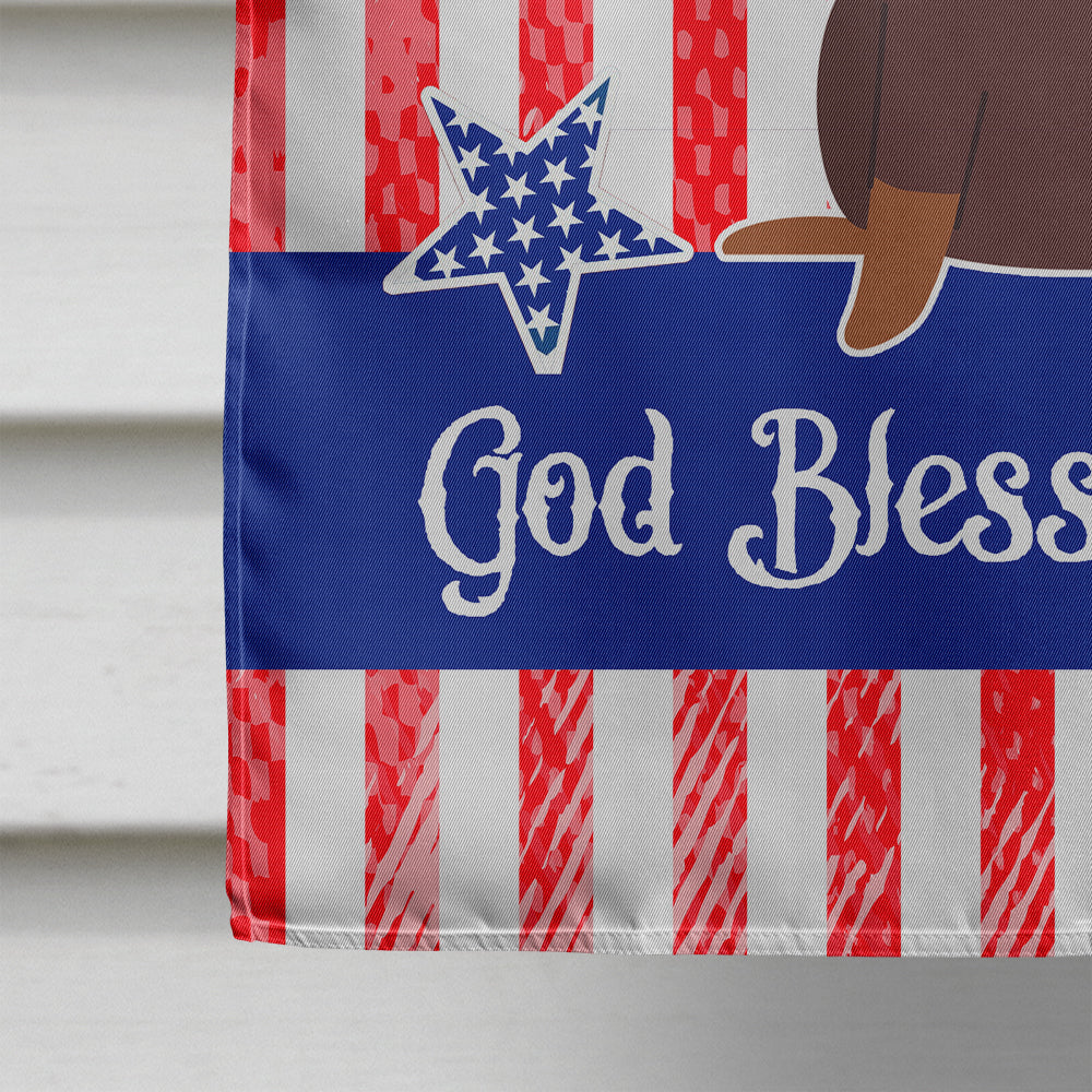 Patriotic USA Dachshund Chocolate House Flag 28x40 Porch Sleeve Pole Decorative Outside Yard Banner Artwork Wall Hanging, Polyester