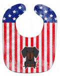 Patriotic USA Dachshund Black Tan Baby Bib Easy-Clean Baby Bib Baby Feeding Accessory Baby Mealtime Essential, 10 x 13, Multicolor