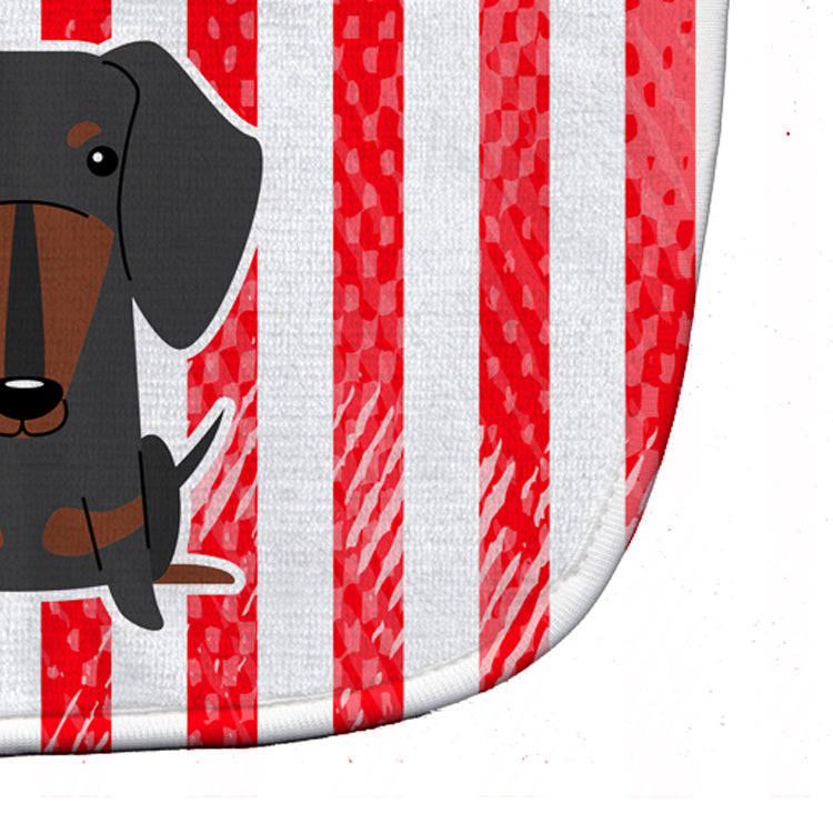 Patriotic USA Dachshund Black Tan Baby Bib Easy-Clean Baby Bib Baby Feeding Accessory Baby Mealtime Essential, 10 x 13, Multicolor
