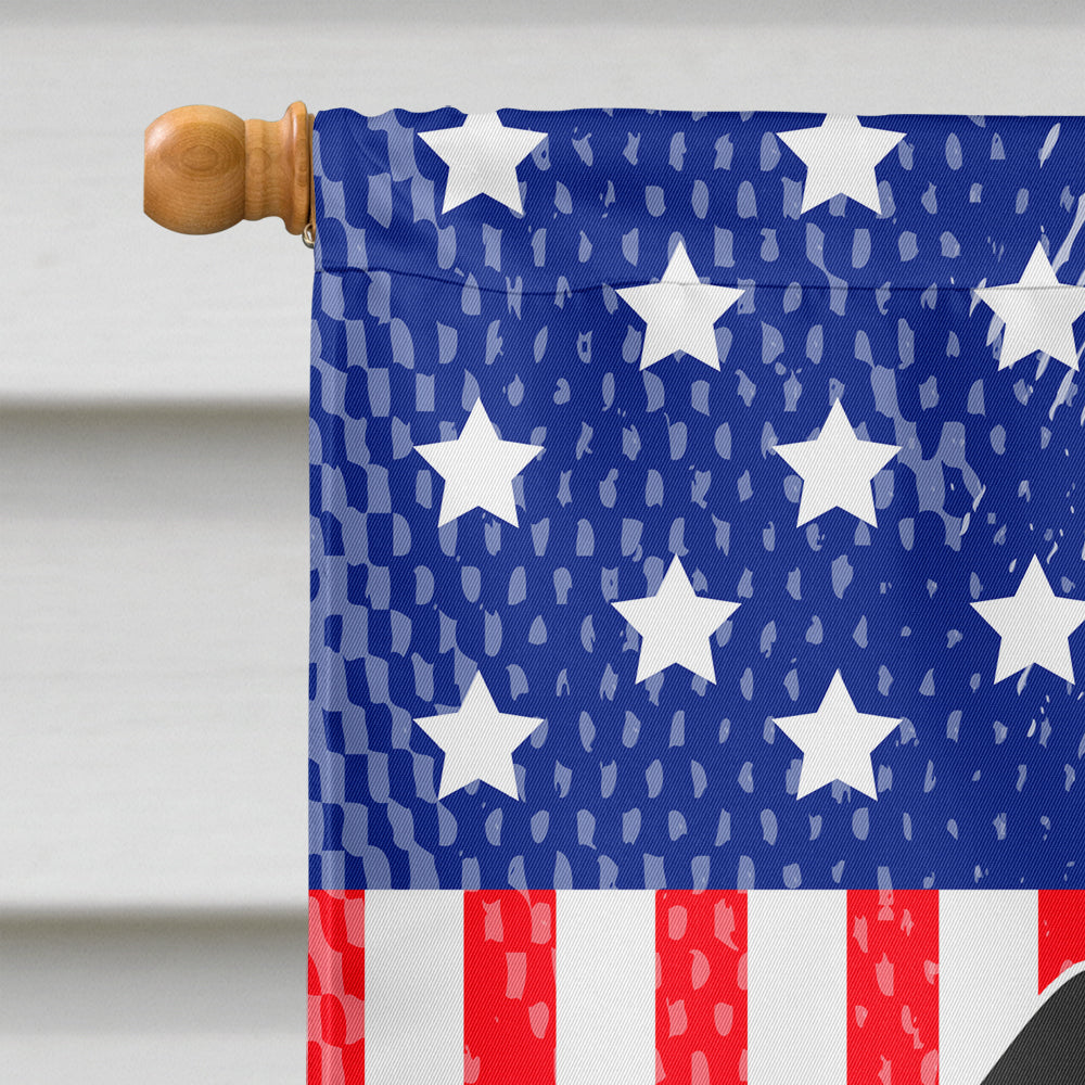 Patriotic USA Dachshund Black Tan House Flag 28x40 Porch Sleeve Pole Decorative Outside Yard Banner Artwork Wall Hanging, Polyester