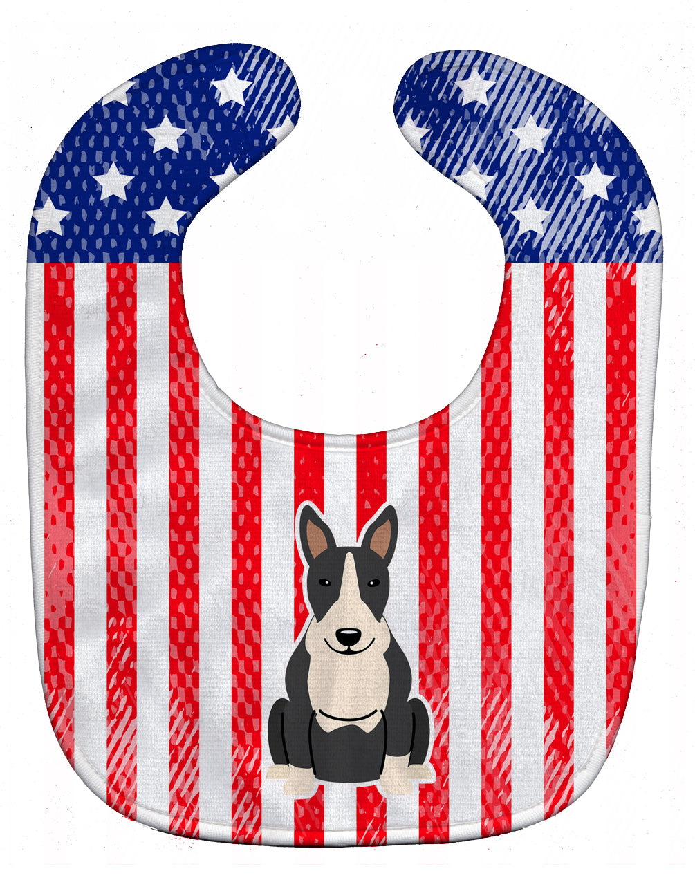 Patriotic USA Bull Terrier Black White Baby Bib Easy-Clean Baby Bib Baby Feeding Accessory Baby Mealtime Essential, 10 x 13, Multicolor