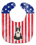 Patriotic USA Bull Terrier Black White Baby Bib Easy-Clean Baby Bib Baby Feeding Accessory Baby Mealtime Essential, 10 x 13, Multicolor
