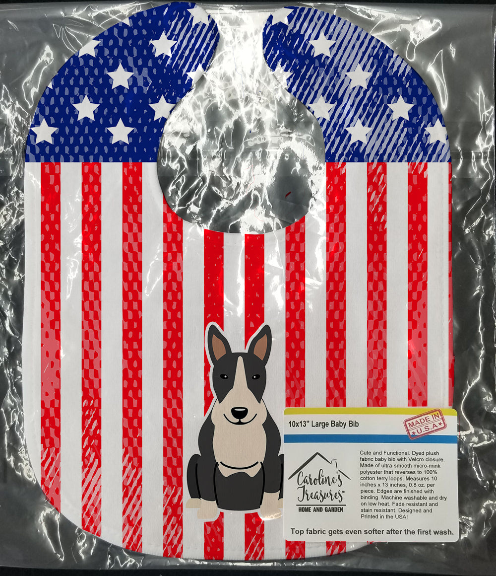 Patriotic USA Bull Terrier Black White Baby Bib Easy-Clean Baby Bib Baby Feeding Accessory Baby Mealtime Essential, 10 x 13, Multicolor