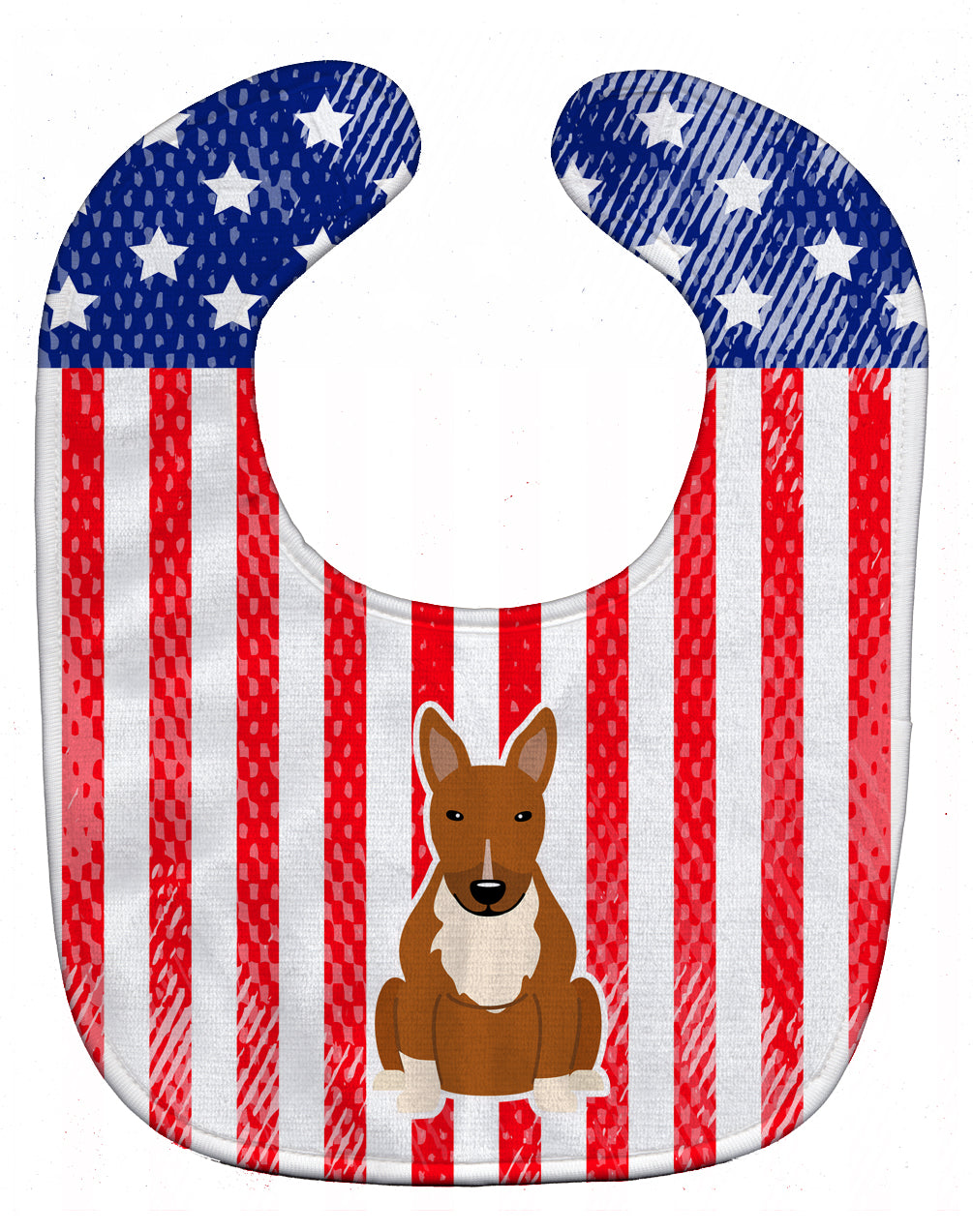 Patriotic USA Bull Terrier Red Baby Bib Easy-Clean Baby Bib Baby Feeding Accessory Baby Mealtime Essential, 10 x 13, Multicolor