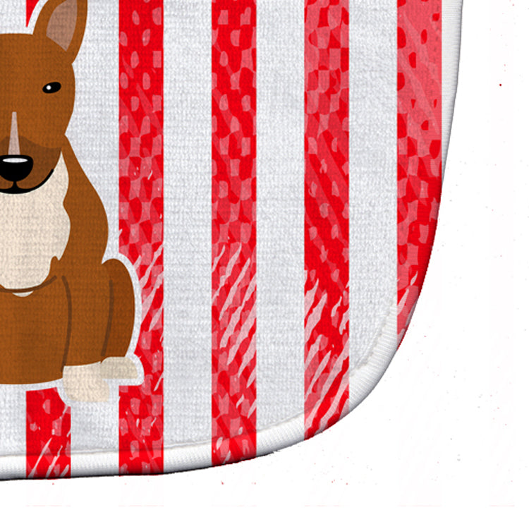 Patriotic USA Bull Terrier Red Baby Bib Easy-Clean Baby Bib Baby Feeding Accessory Baby Mealtime Essential, 10 x 13, Multicolor