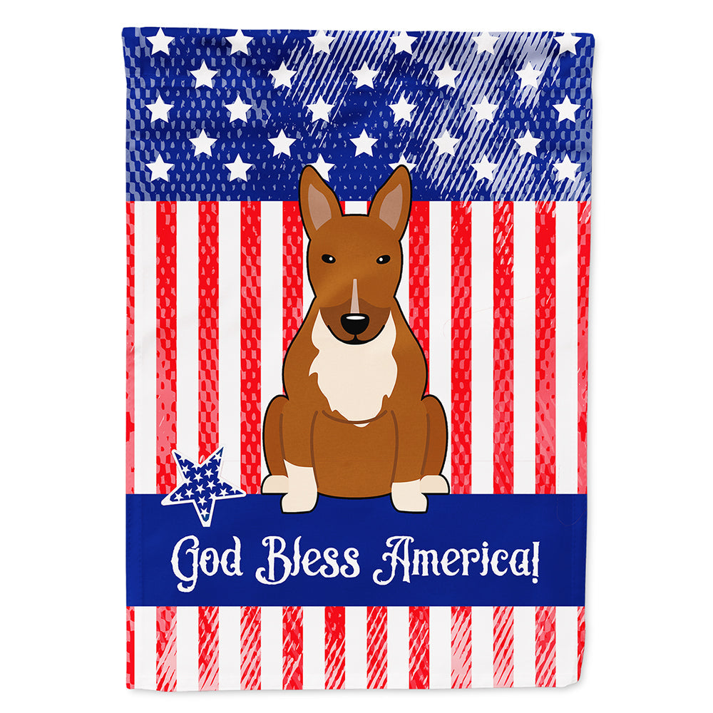 Patriotic USA Bull Terrier Red House Flag 28x40 Porch Sleeve Pole Decorative Outside Yard Banner Artwork Wall Hanging, Polyester