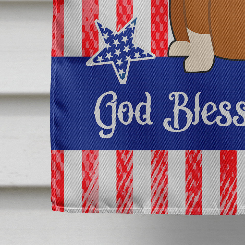 Patriotic USA Bull Terrier Red House Flag 28x40 Porch Sleeve Pole Decorative Outside Yard Banner Artwork Wall Hanging, Polyester