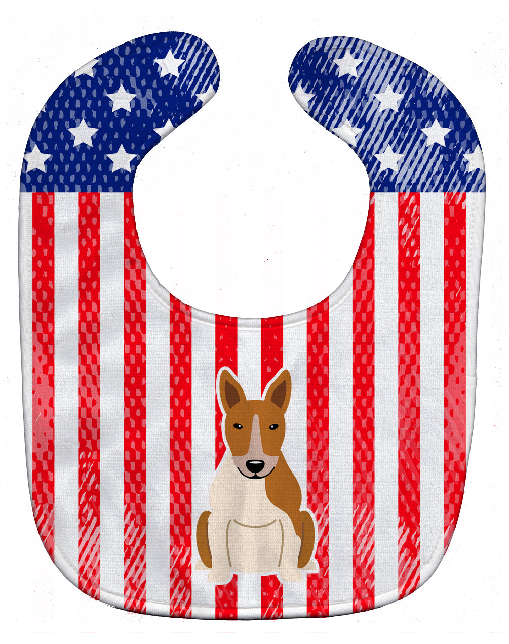 Patriotic USA Bull Terrier Red White Baby Bib Easy-Clean Baby Bib Baby Feeding Accessory Baby Mealtime Essential, 10 x 13, Multicolor