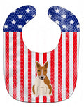 Patriotic USA Bull Terrier Red White Baby Bib Easy-Clean Baby Bib Baby Feeding Accessory Baby Mealtime Essential, 10 x 13, Multicolor