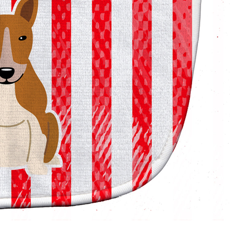 Patriotic USA Bull Terrier Red White Baby Bib Easy-Clean Baby Bib Baby Feeding Accessory Baby Mealtime Essential, 10 x 13, Multicolor