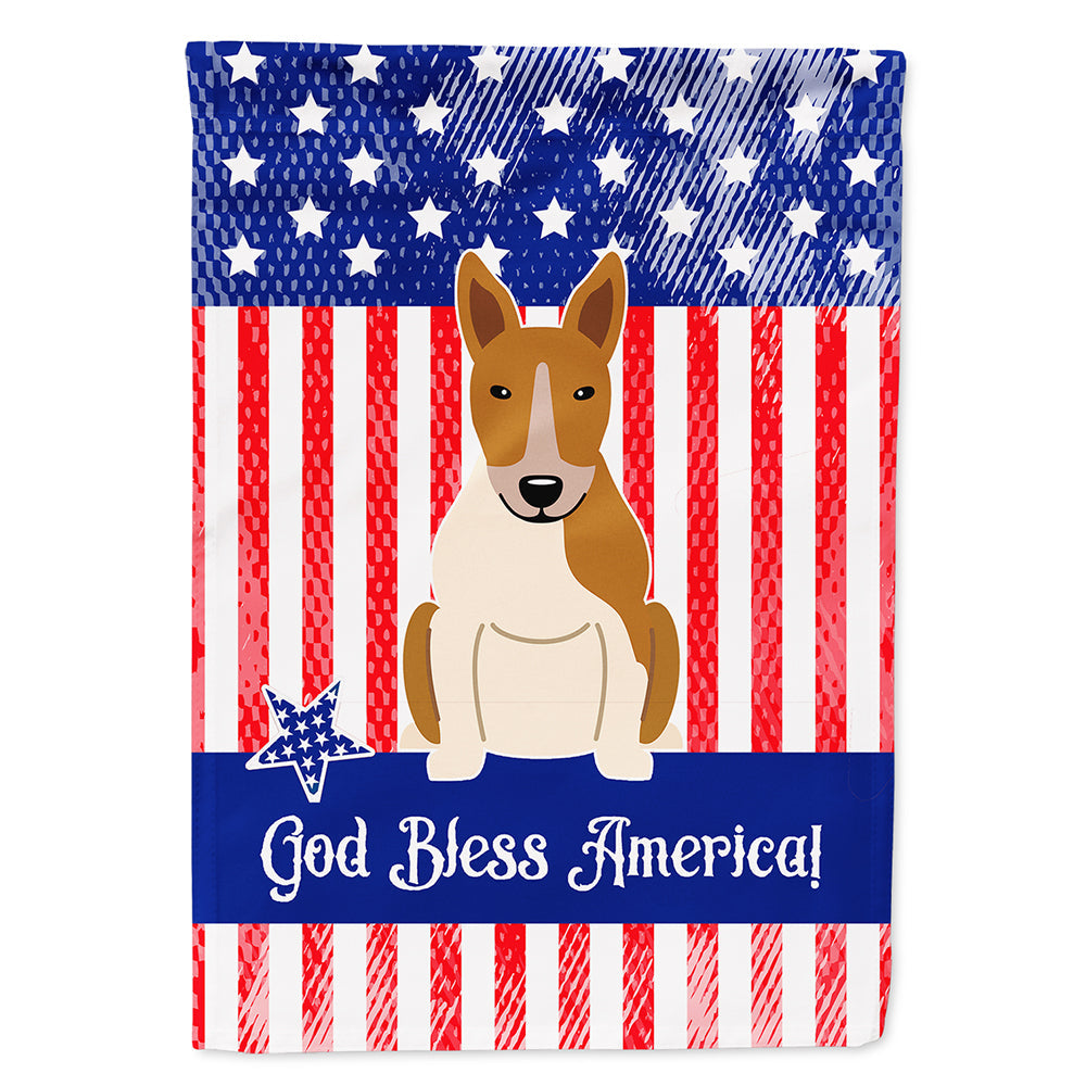 Patriotic USA Bull Terrier Red White House Flag 28x40 Porch Sleeve Pole Decorative Outside Yard Banner Artwork Wall Hanging, Polyester