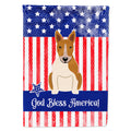 Patriotic USA Bull Terrier Red White House Flag 28x40 Porch Sleeve Pole Decorative Outside Yard Banner Artwork Wall Hanging, Polyester