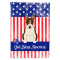 Patriotic USA Bull Terrier Dark Brindle House Flag 28x40 Porch Sleeve Pole Decorative Outside Yard Banner Artwork Wall Hanging, Polyester