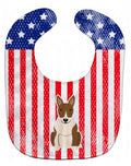 Patriotic USA Bull Terrier Brindle Baby Bib Easy-Clean Baby Bib Baby Feeding Accessory Baby Mealtime Essential, 10 x 13, Multicolor