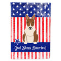 Patriotic USA Bull Terrier Brindle House Flag 28x40 Porch Sleeve Pole Decorative Outside Yard Banner Artwork Wall Hanging, Polyester