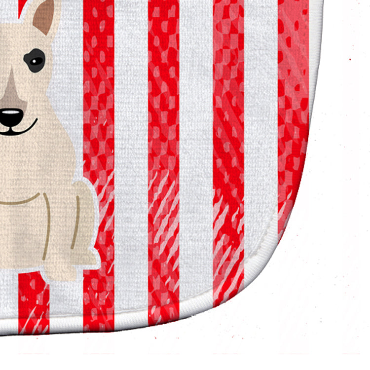Patriotic USA Bull Terrier White Baby Bib Easy-Clean Baby Bib Baby Feeding Accessory Baby Mealtime Essential, 10 x 13, Multicolor