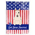 Patriotic USA Bull Terrier White House Flag 28x40 Porch Sleeve Pole Decorative Outside Yard Banner Artwork Wall Hanging, Polyester