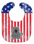 Patriotic USA Chow Chow Blue Baby Bib Easy-Clean Baby Bib Baby Feeding Accessory Baby Mealtime Essential, 10 x 13, Multicolor