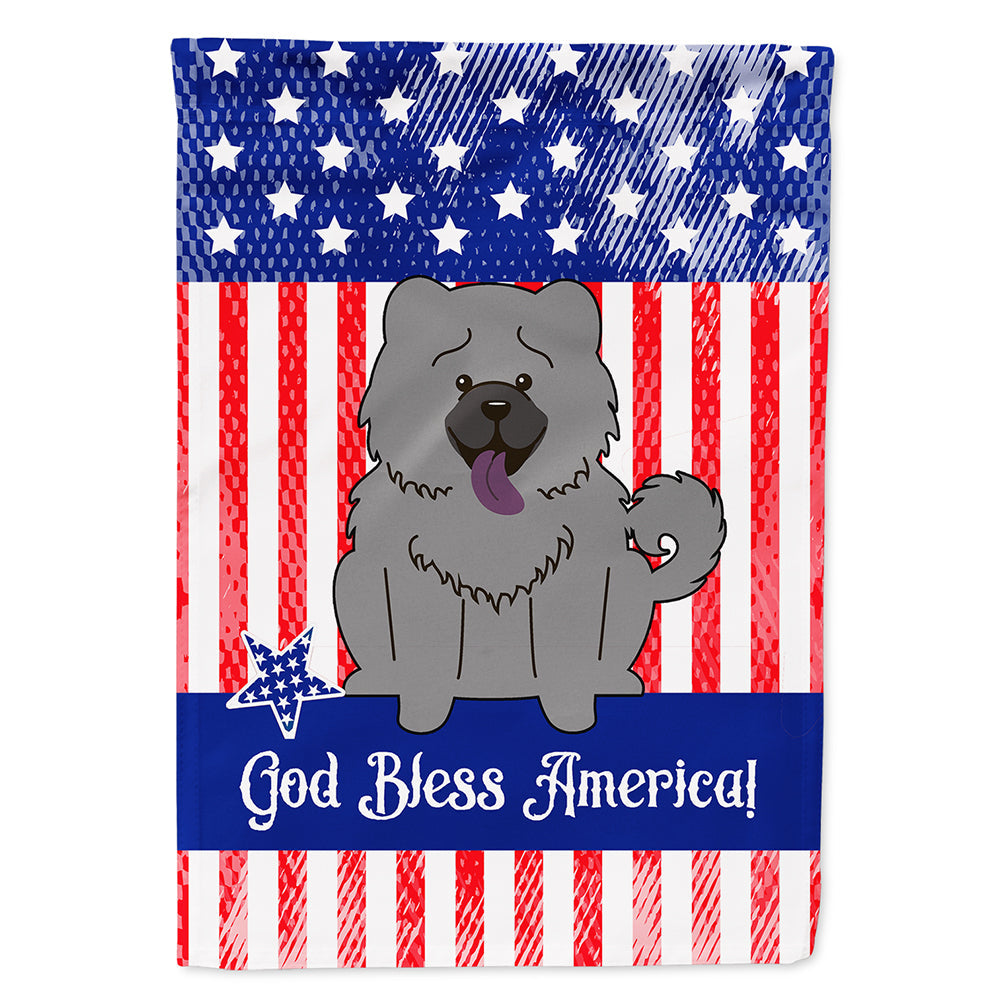 Patriotic USA Chow Chow Blue House Flag 28x40 Porch Sleeve Pole Decorative Outside Yard Banner Artwork Wall Hanging, Polyester