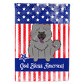 Patriotic USA Chow Chow Blue House Flag 28x40 Porch Sleeve Pole Decorative Outside Yard Banner Artwork Wall Hanging, Polyester