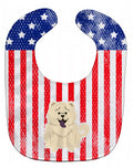 Patriotic USA Chow Chow White Baby Bib Easy-Clean Baby Bib Baby Feeding Accessory Baby Mealtime Essential, 10 x 13, Multicolor