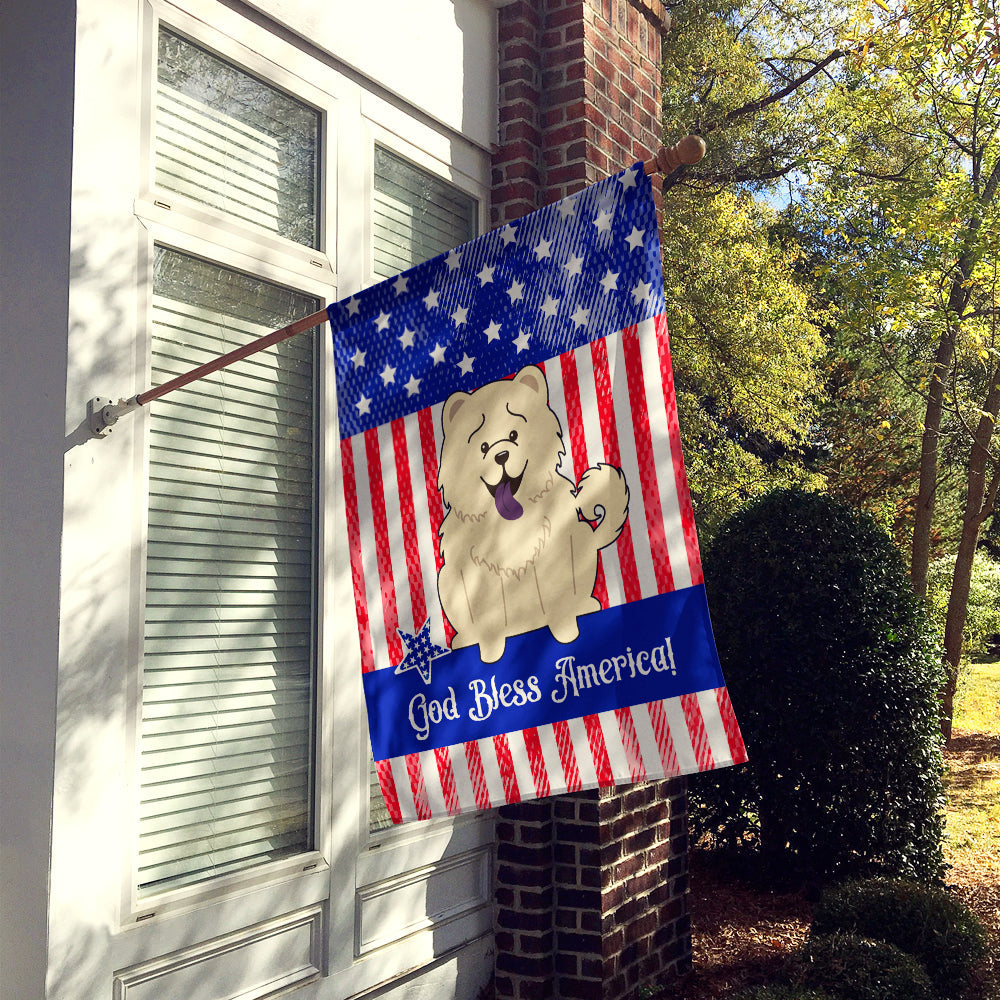 Patriotic USA Chow Chow White House Flag 28x40 Porch Sleeve Pole Decorative Outside Yard Banner Artwork Wall Hanging, Polyester