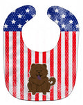 Patriotic USA Chow Chow Chocolate Baby Bib Easy-Clean Baby Bib Baby Feeding Accessory Baby Mealtime Essential, 10 x 13, Multicolor