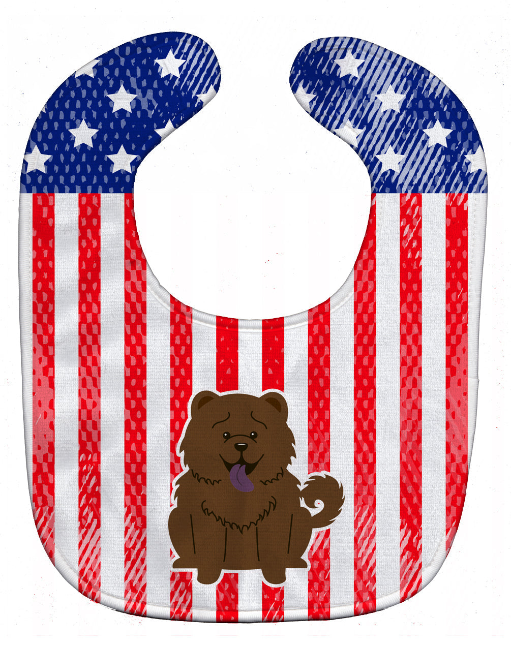 Patriotic USA Chow Chow Chocolate Baby Bib Easy-Clean Baby Bib Baby Feeding Accessory Baby Mealtime Essential, 10 x 13, Multicolor