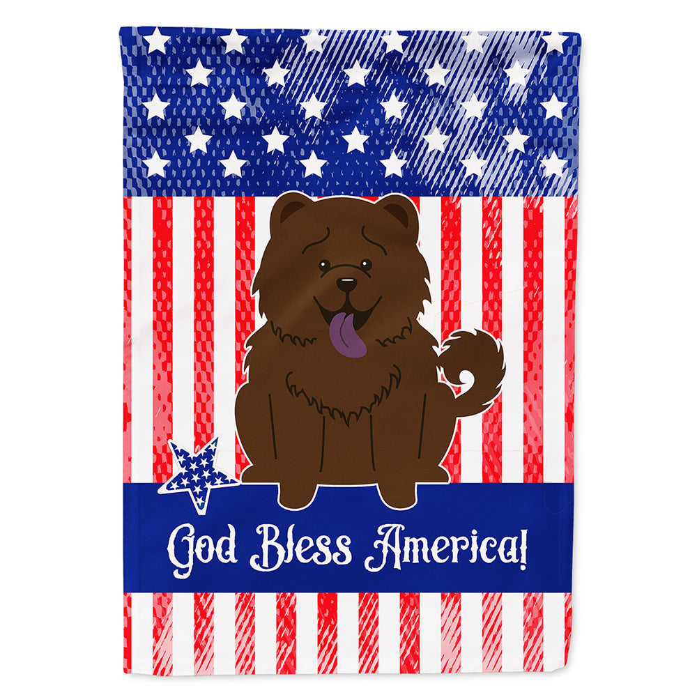 Patriotic USA Chow Chow Chocolate House Flag 28x40 Porch Sleeve Pole Decorative Outside Yard Banner Artwork Wall Hanging, Polyester
